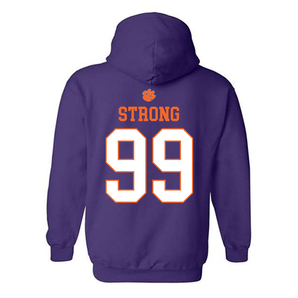 Clemson - NCAA Football : Markus Strong - Classic Shersey Hooded Sweatshirt-1