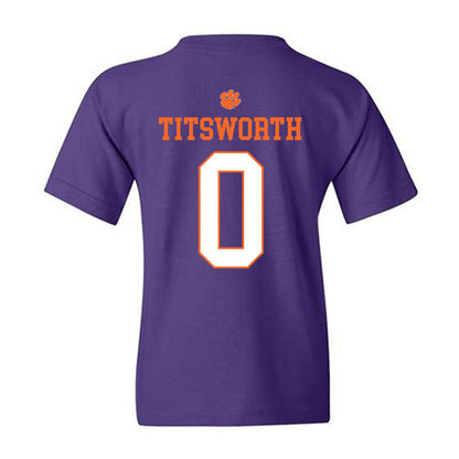 Clemson - NCAA Baseball : Drew Titsworth - Classic Shersey Youth T-Shirt-1