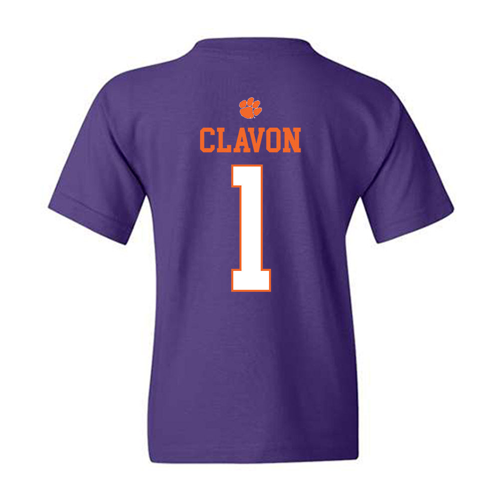 Clemson - NCAA Baseball : Bryce Clavon - Classic Shersey Youth T-Shirt-1