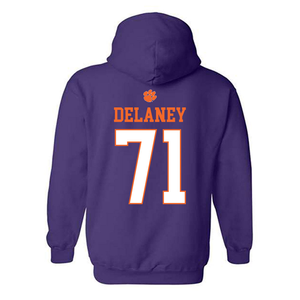 Clemson - NCAA Football : Leo Delaney - Classic Shersey Hooded Sweatshirt-1
