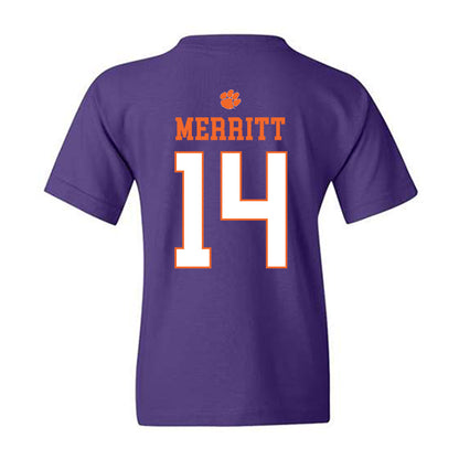 Clemson - NCAA Football : London Merritt - Classic Shersey Youth T-Shirt-1