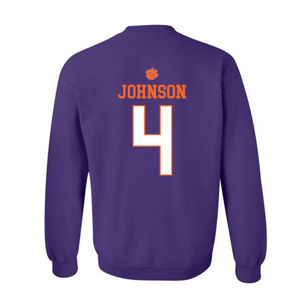 Clemson - NCAA Men's Basketball : Efrem Johnson - Classic Shersey Crewneck Sweatshirt-1