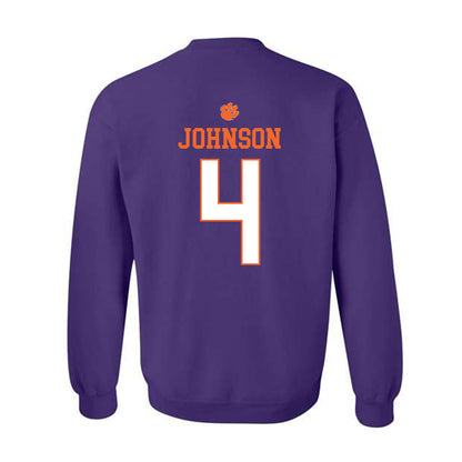 Clemson - NCAA Men's Basketball : Efrem Johnson - Classic Shersey Crewneck Sweatshirt-1