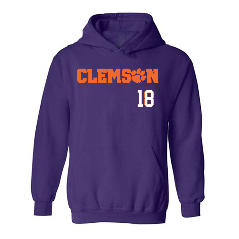 Clemson - NCAA Women's Soccer : Reagan Thompson - Classic Shersey Hooded Sweatshirt-0