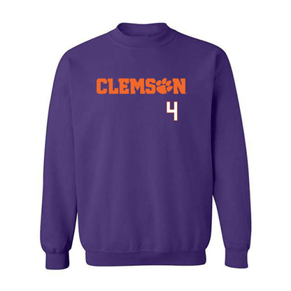 Clemson - NCAA Men's Basketball : Efrem Johnson - Classic Shersey Crewneck Sweatshirt-0