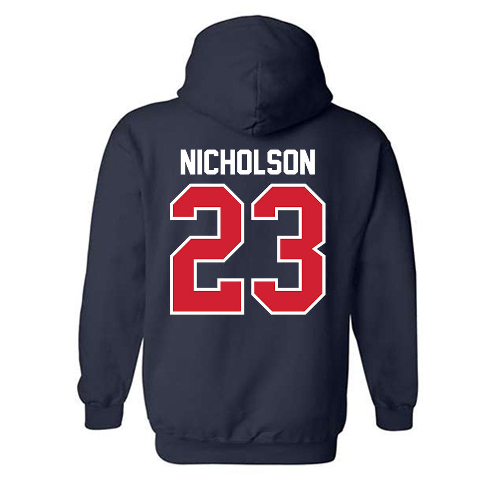 Robert Morris - NCAA Men's Ice Hockey : Zeke Nicholson - Classic Shersey Hooded Sweatshirt-1