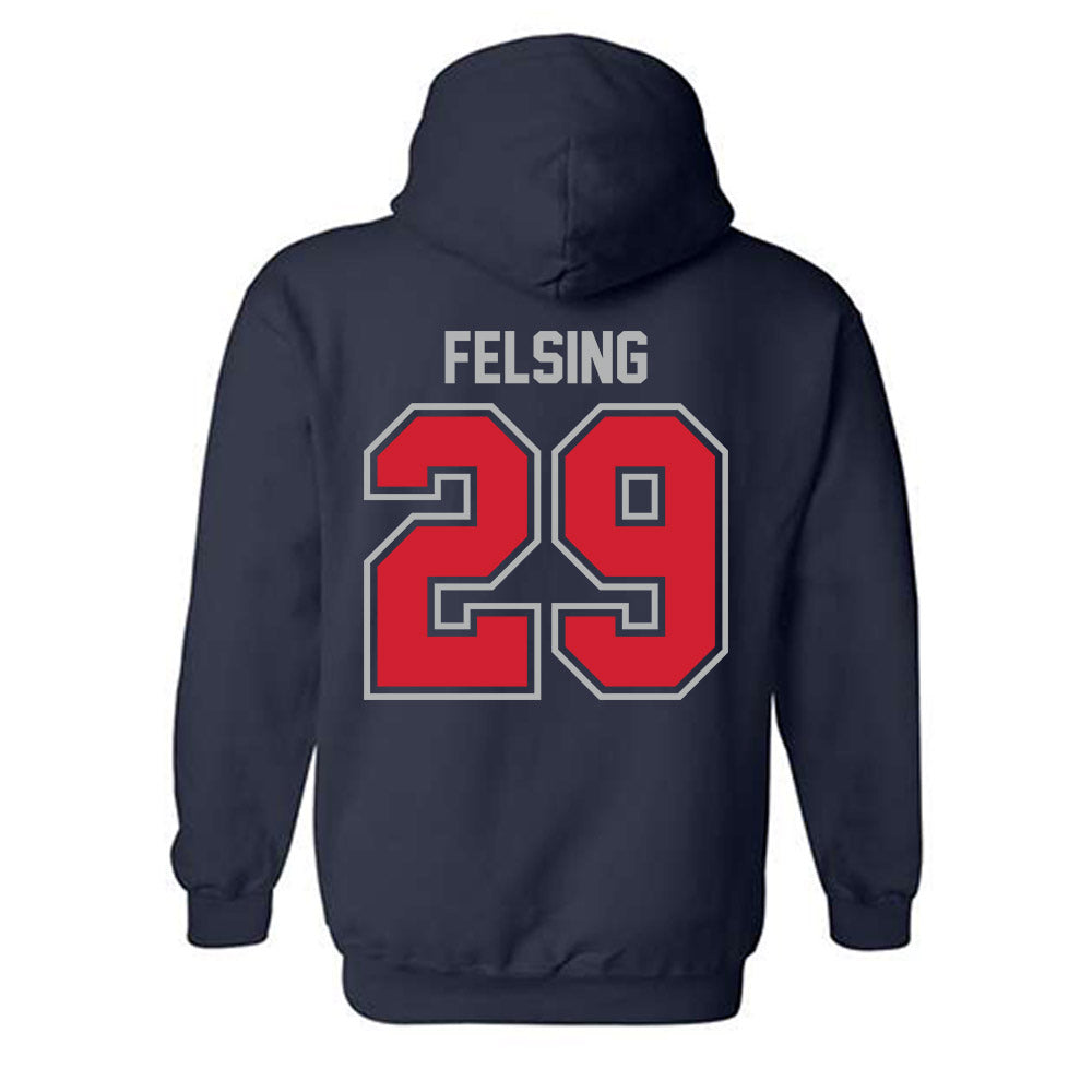 Robert Morris - NCAA Men's Ice Hockey : Michael Felsing - Classic Shersey Hooded Sweatshirt-1
