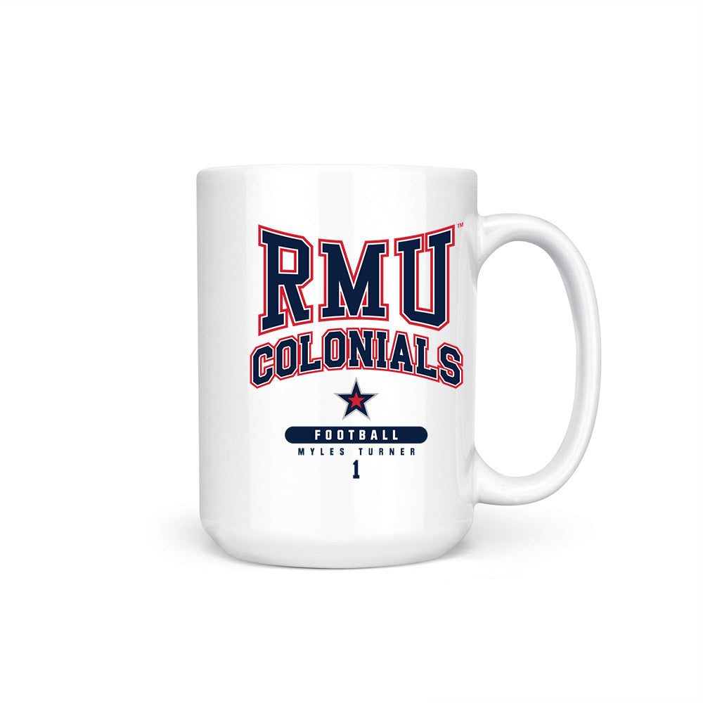 Robert Morris - NCAA Football : Myles Turner - Coffee Mug-0