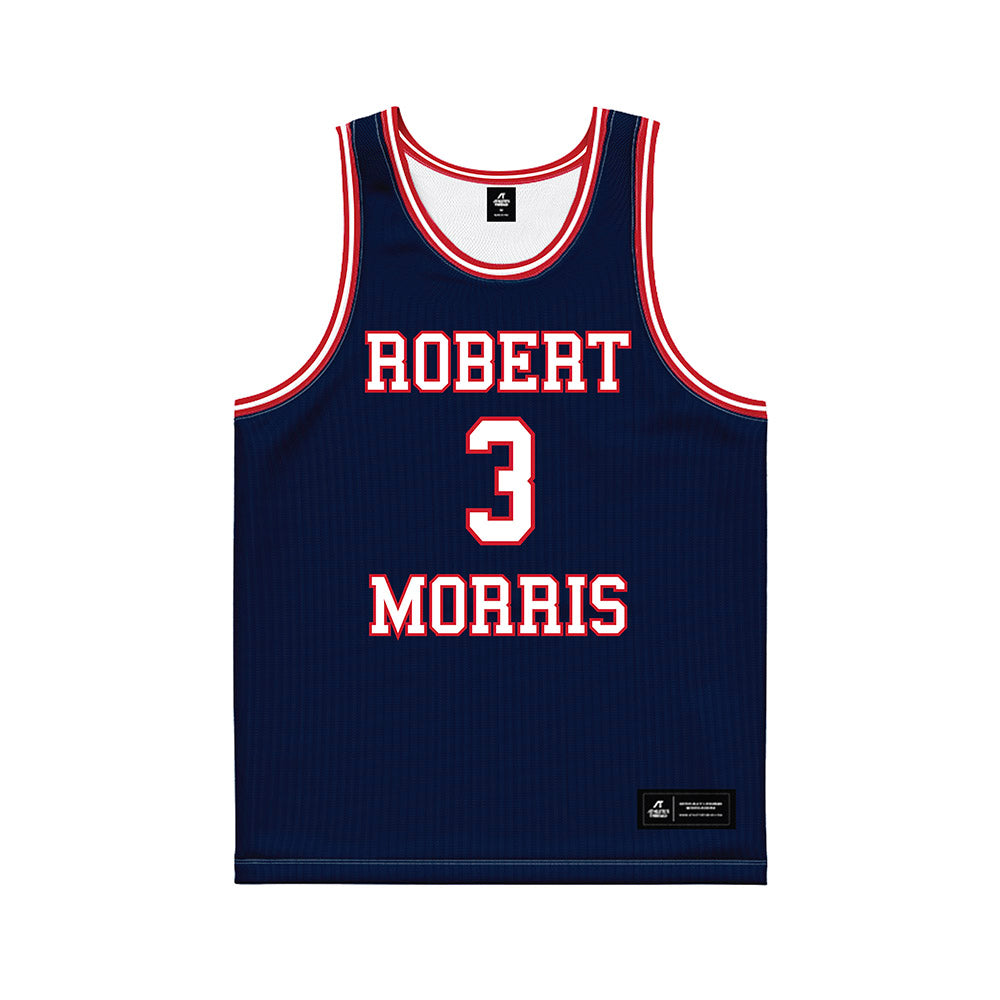 Robert Morris - NCAA Men's Basketball : Tazir Smith - Navy Basketball Jersey-0