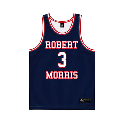Robert Morris - NCAA Men's Basketball : Tazir Smith - Navy Basketball Jersey-0