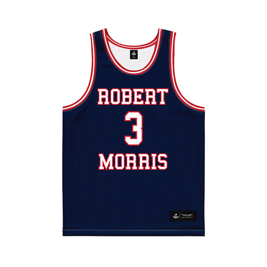Robert Morris - NCAA Men's Basketball : Tazir Smith - Navy Basketball Jersey-0