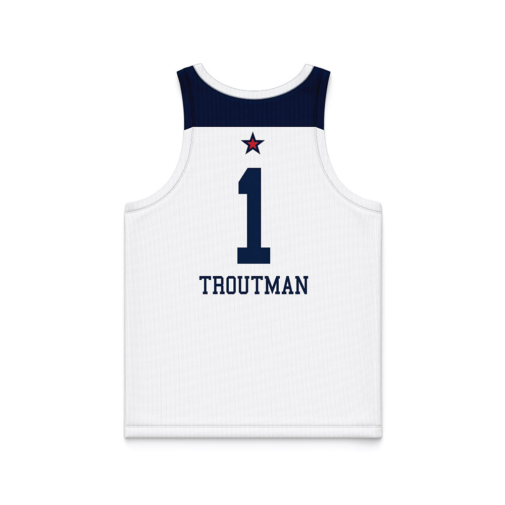 Robert Morris - NCAA Women's Basketball : Sanai Troutman - White Basketball Jersey-1