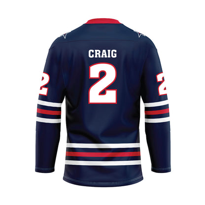 Robert Morris - NCAA Men's Ice Hockey : Michael Craig - Navy Hockey Jersey-1
