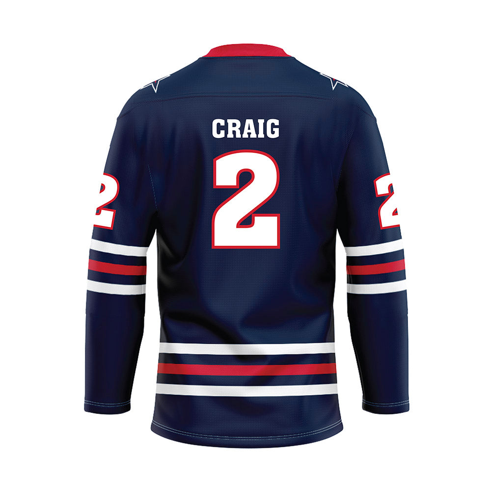 Robert Morris - NCAA Men's Ice Hockey : Michael Craig - Navy Hockey Jersey-1