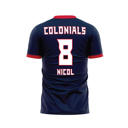 Robert Morris - NCAA Men's Soccer : Emeric Nicol - Navy Soccer Jersey-1