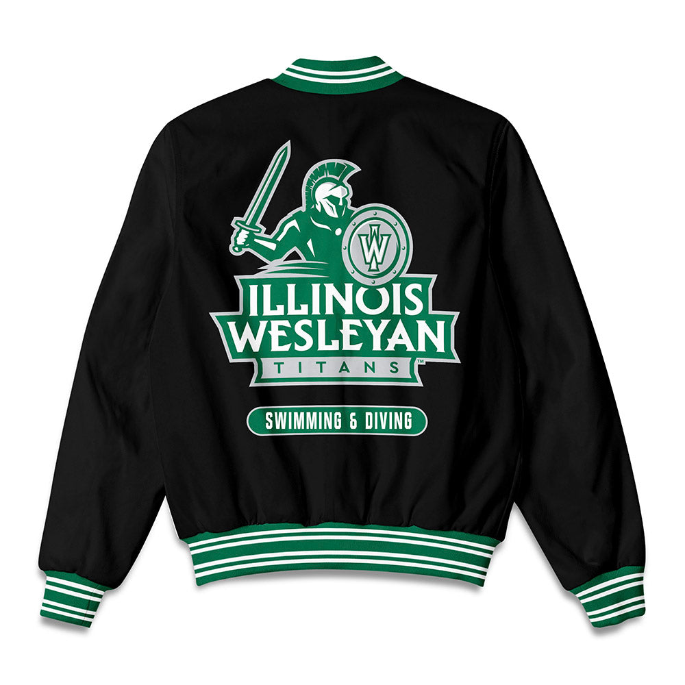 Illinois Wesleyan - NCAA Men's Swimming & Diving : Jacob Nacional - Bomber Jacket-1