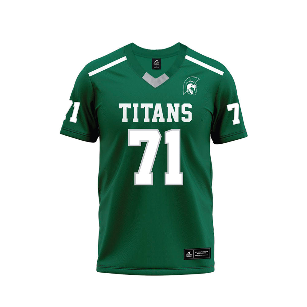 Illinois Wesleyan - NCAA Football : Luke Johnsen - Green Premium Football Jersey-0