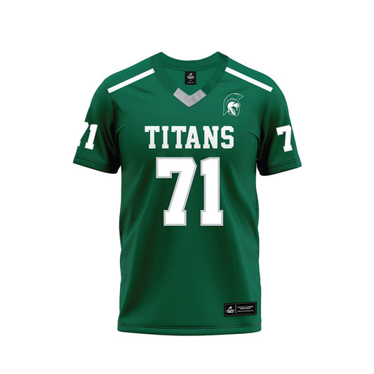 Illinois Wesleyan - NCAA Football : Luke Johnsen - Green Premium Football Jersey-0