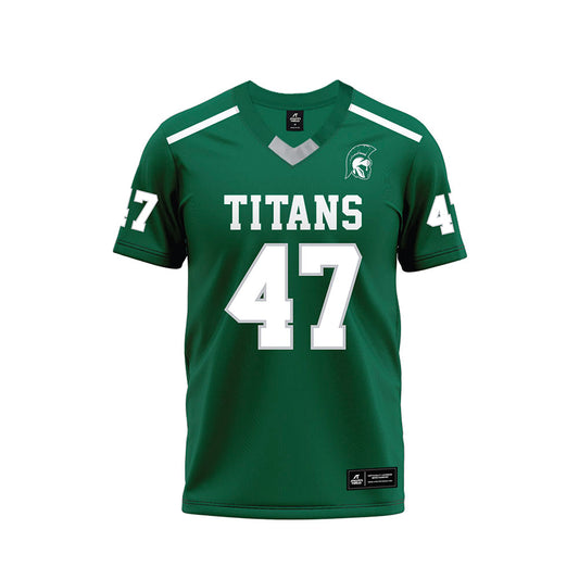 Illinois Wesleyan - NCAA Football : Luke Harrigan - Green Premium Football Jersey-0