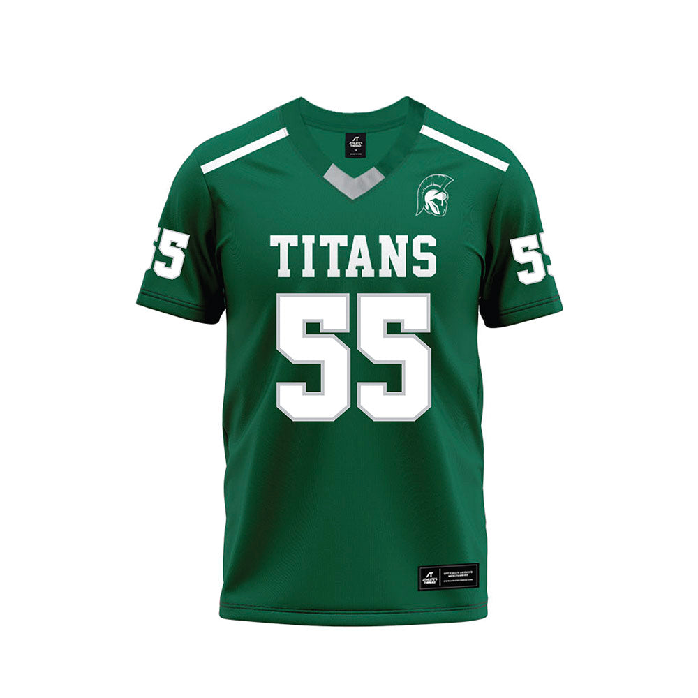 Illinois Wesleyan - NCAA Football : Mac Brennan - Green Premium Football Jersey-0