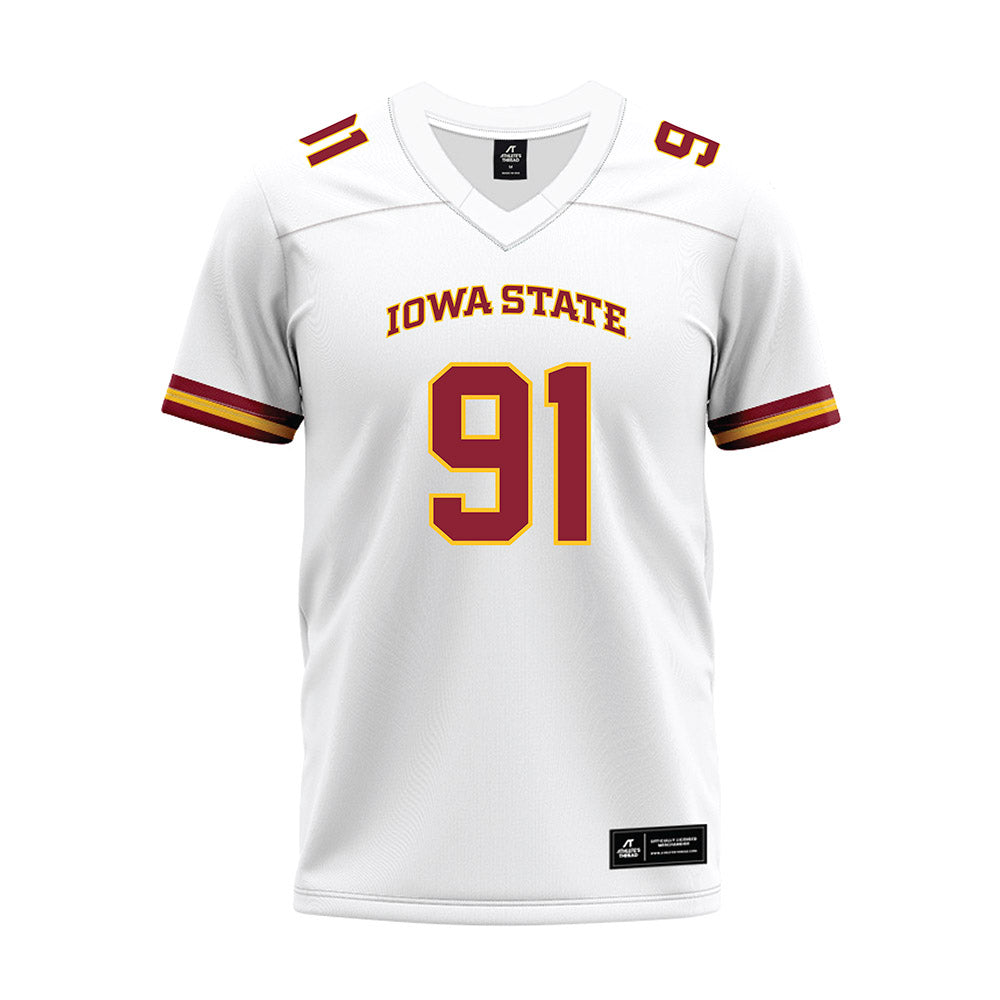 Iowa State - NCAA Football : Blake Hawkins - White Premium Football Jersey-0