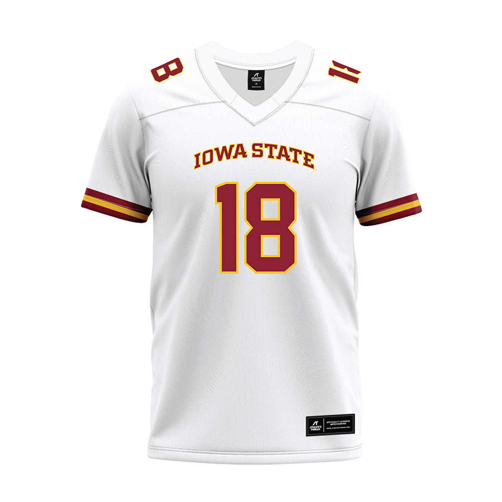 Iowa State - NCAA Football : Hudson Kurland - White Premium Football Jersey-0
