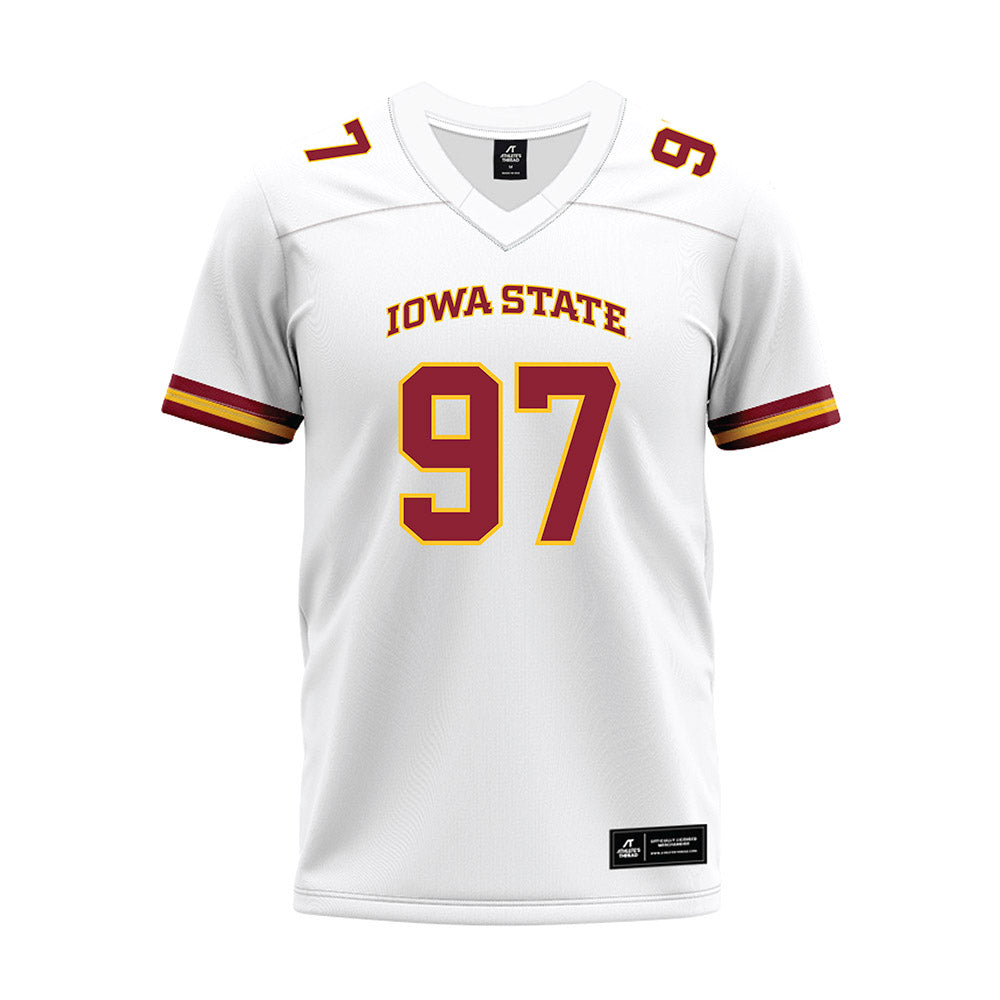 Iowa State - NCAA Football : Max Baloun - White Premium Football Jersey-0