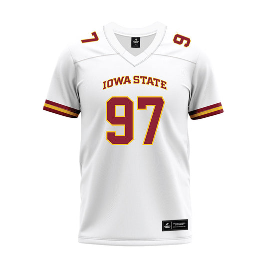 Iowa State - NCAA Football : Max Baloun - White Premium Football Jersey-0