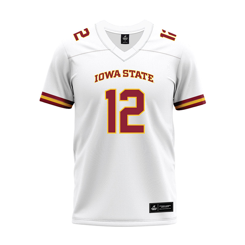 Iowa State - NCAA Football : Ethan Stecker - White Premium Football Jersey-0