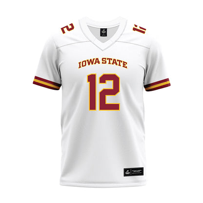 Iowa State - NCAA Football : Ethan Stecker - White Premium Football Jersey-0