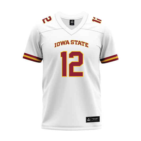 Iowa State - NCAA Football : Ethan Stecker - White Premium Football Jersey-0