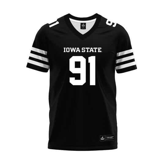 Iowa State - NCAA Football : Blake Hawkins - Black Premium Football Jersey-0