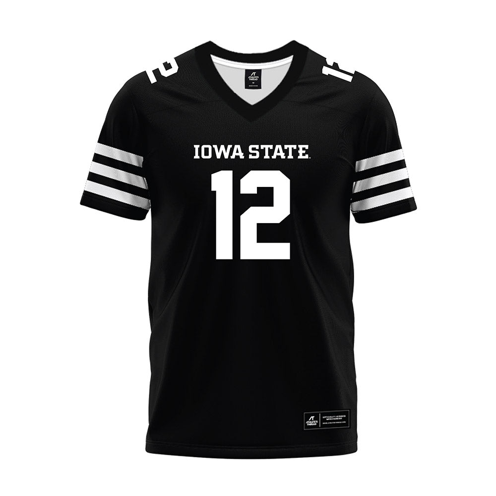 Iowa State - NCAA Football : Ethan Stecker - Black Premium Football Jersey-0