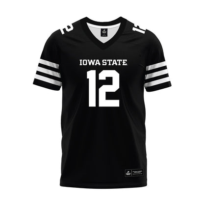 Iowa State - NCAA Football : Ethan Stecker - Black Premium Football Jersey-0