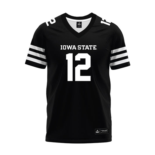 Iowa State - NCAA Football : Ethan Stecker - Black Premium Football Jersey-0