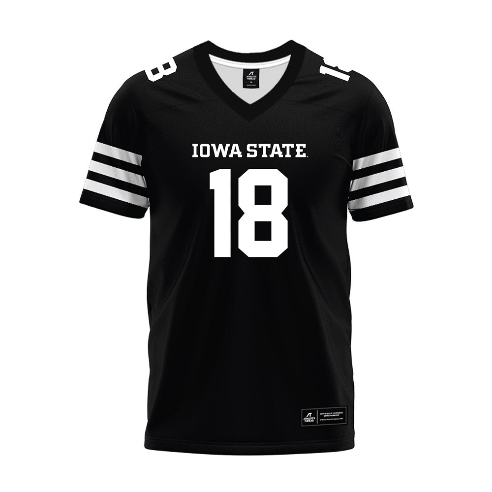 Iowa State - NCAA Football : Hudson Kurland - Black Premium Football Jersey-0