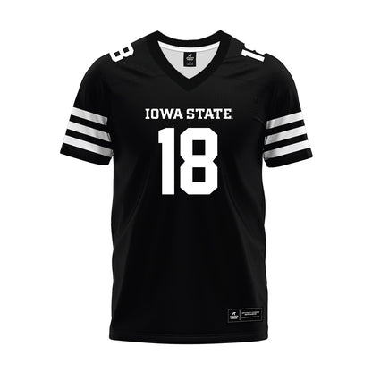 Iowa State - NCAA Football : Hudson Kurland - Black Premium Football Jersey-0