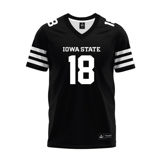 Iowa State - NCAA Football : Hudson Kurland - Black Premium Football Jersey-0