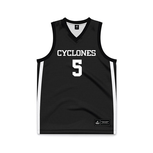 Iowa State - NCAA Men's Basketball : Joshua Jefferson - Black Basketball Jersey-0