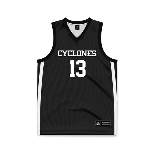 Iowa State - NCAA Men's Basketball : Cade Kelderman - Black Basketball Jersey-0