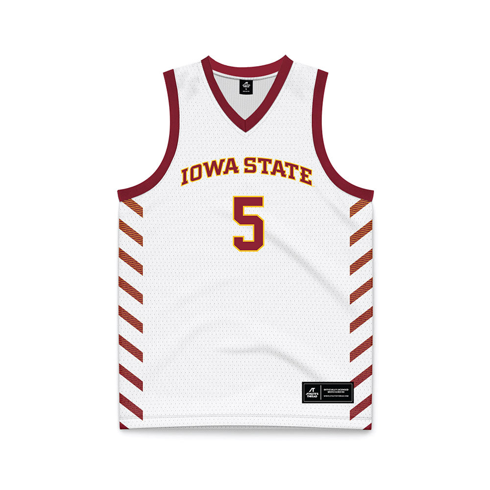 Iowa State - NCAA Women's Basketball : Evangelia Paulk - White Basketball Jersey-0
