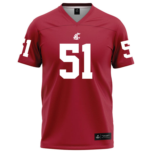 WSU - NCAA Football : Lolo Taaga - Red Football Jersey-0
