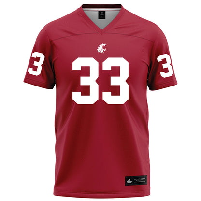 WSU - NCAA Football : Gage Jones - Red Football Jersey-0