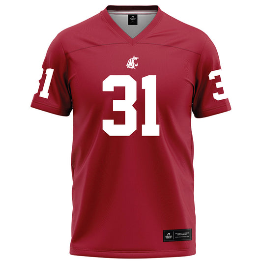 WSU - NCAA Football : Trey Ridley - Red Football Jersey-0