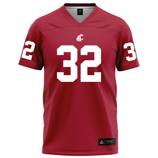 WSU - NCAA Football : Max Dean - Red Football Jersey-0
