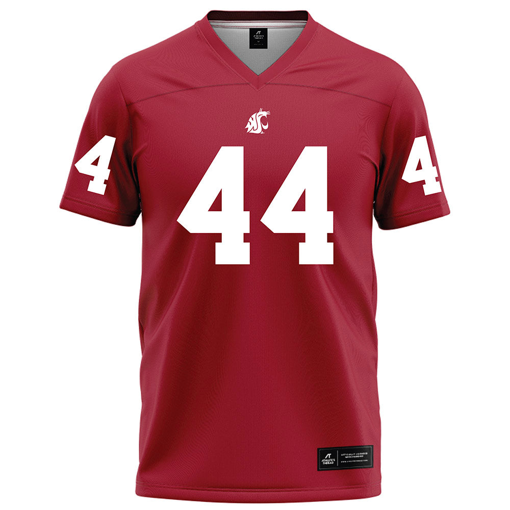 WSU - NCAA Football : Luke Webb - Red Football Jersey-0