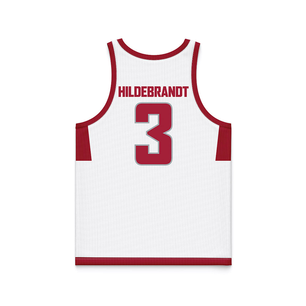 WSU - NCAA Men's Basketball : Simon Hildebrandt - White Basketball Jersey-1