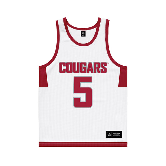 WSU - NCAA Men's Basketball : Tomas Thrastarson - White Basketball Jersey-0