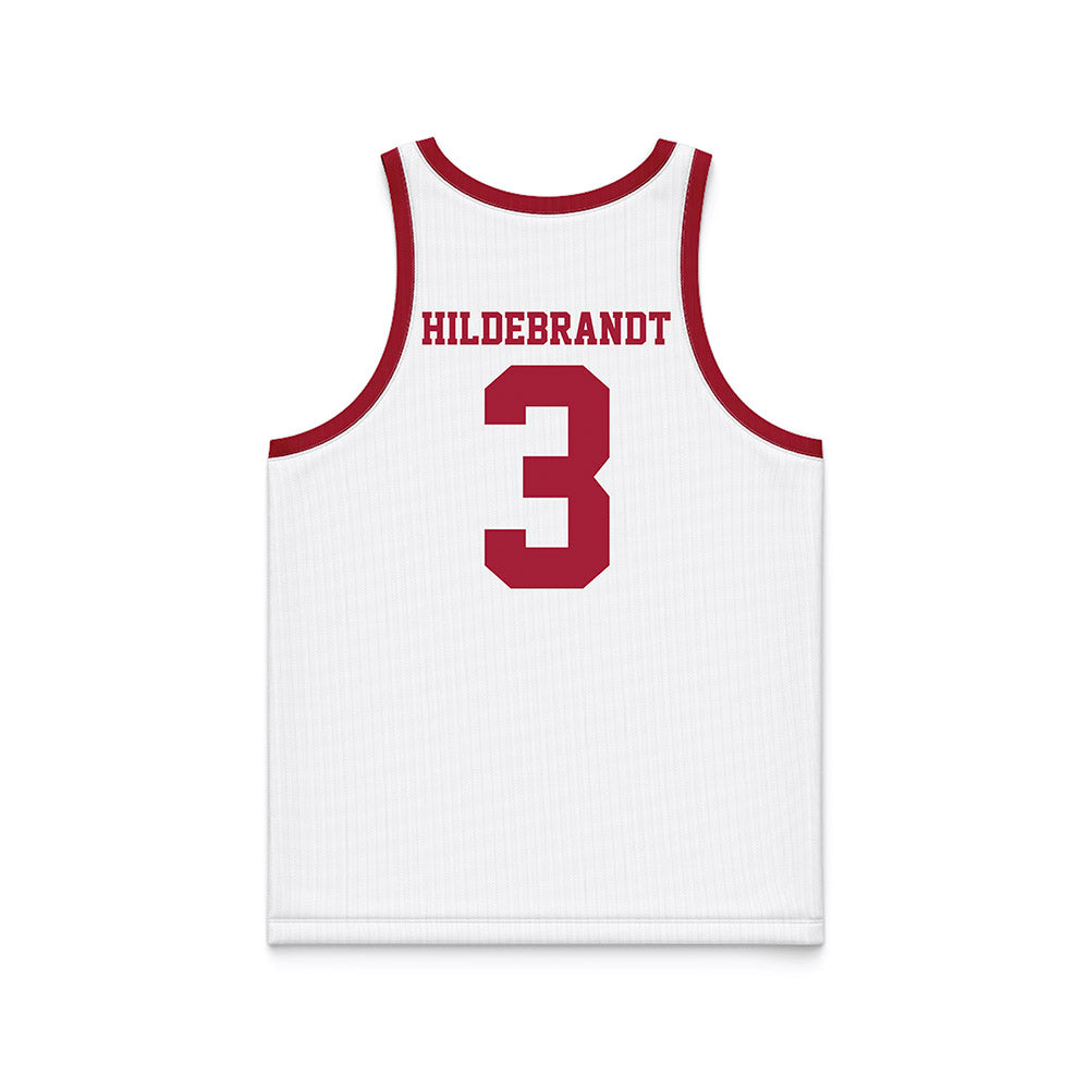 WSU - NCAA Men's Basketball : Simon Hildebrandt - White Basketball Jersey-1