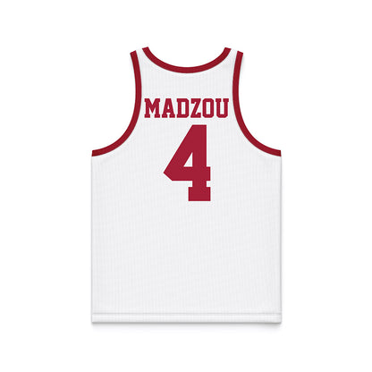 WSU - NCAA Men's Basketball : Brunel Madzou - White Basketball Jersey-1